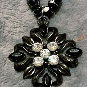 Elegant Black and Silver Pendant Necklace